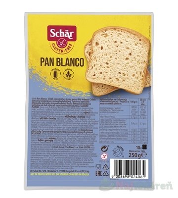 E-shop Schär PAN BLANCO chlieb bezgluténový, biely, krájaný 250 g