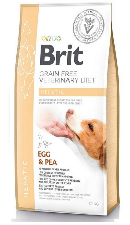 E-shop Brit Veterinary Diets GF dog Hepatic granule pre psy 12kg