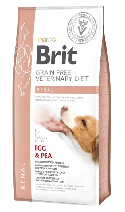 E-shop Brit Veterinary Diets GF dog Renal granule pre psy 12kg