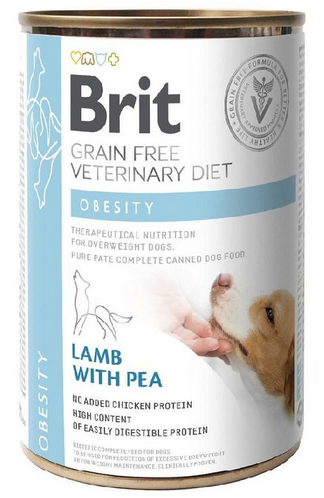 E-shop Brit Veterinary Diets GF dog Obesity 400g konzerva
