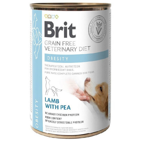 Brit Veterinary Diets GF dog Obesity 400g konzerva