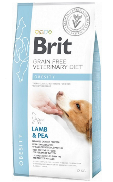 E-shop Brit Veterinary Diets GF dog Obesity granule pre psy 12kg