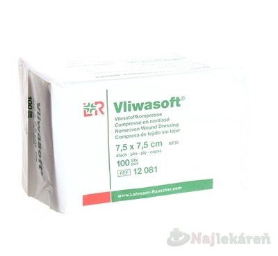 VLIWASOFT KOMPRESY NESTERILNÉ 7,5x7,5cm 4 vrstvové 100ks kúpite na Najlekaren.eu