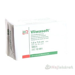 VLIWASOFT KOMPRESY NESTERILNÉ 7,5x7,5cm 4 vrstvové 100ks