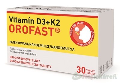 E-shop Vitamín D3 + K2 OROFAST, 30 tbl