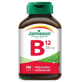 Jamieson Vitamín B12 metylkobalamín 250 µg 100 tabliet