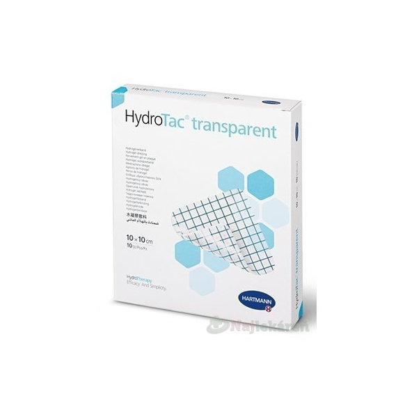 HydroTac transparent Comfort Krytie na rany hydrogélový obväz, samolepiaci (10x20cm) 10ks