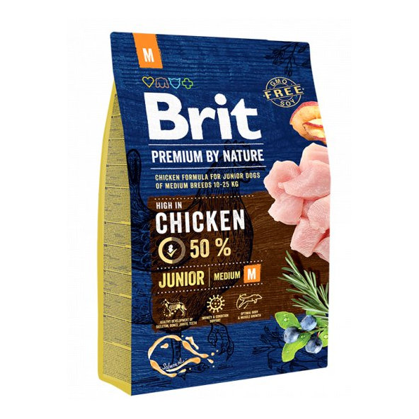 Brit Premium by Nature dog Junior M 3kg