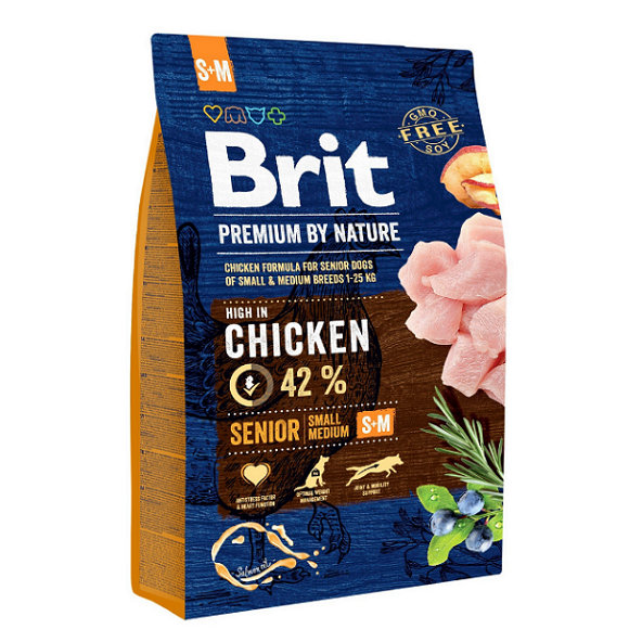 Brit Premium by Nature dog Senior S + M 3kg