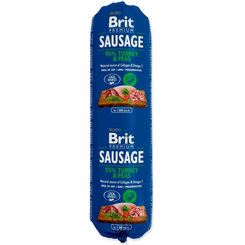 BRIT dog Turkey & Pea saláma pre psy s morkou a hrachom 800g