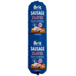 Saláma BRIT dog Chicken & White Fish 800g