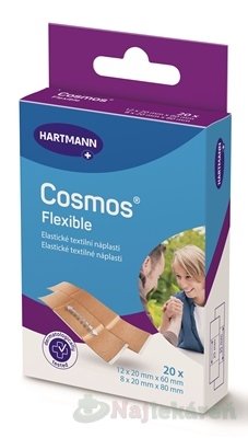 E-shop COSMOS Pružná náplasť na rany elastická textilná, 2 veľ. 20ks