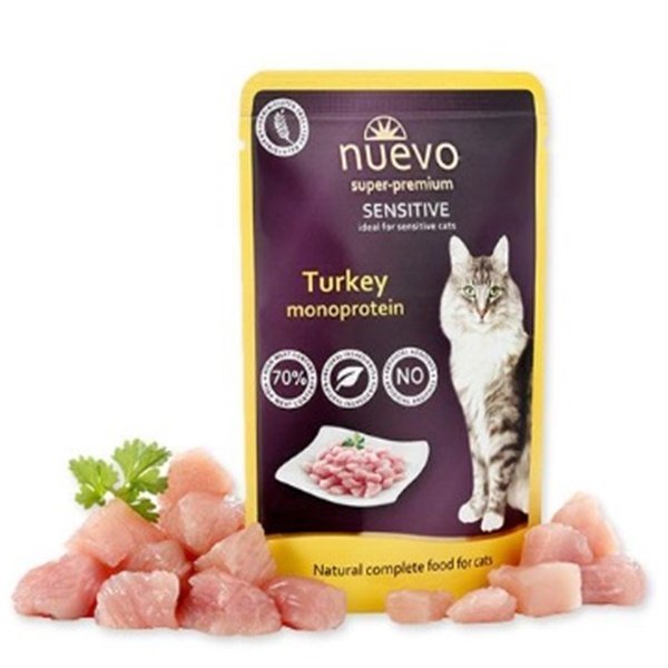 E-shop NUEVO cat Adult Sensitive Mono Turkey kapsičky pre mačky 16x85g