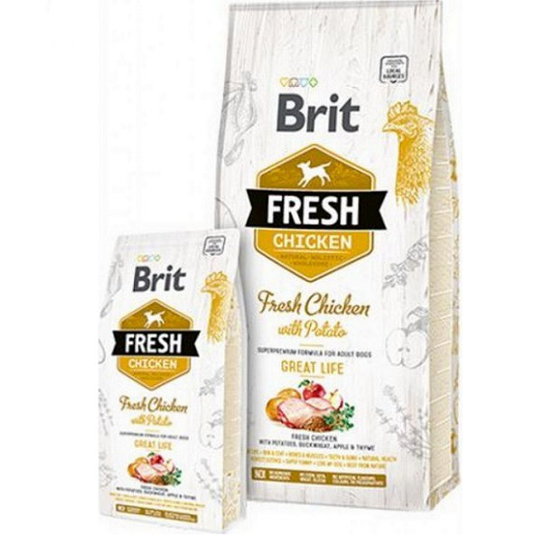 BRIT Fresh Adult Great Life kura so zemiakom 12kg