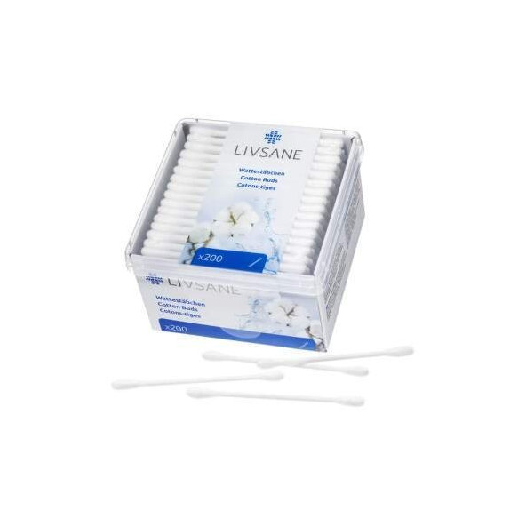 Livsane vatové tyčinky bavlnené papierové 200ks