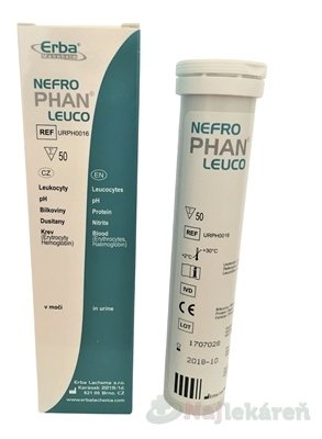 E-shop NEFROPHAN LEUCO diagnostické prúžky na moč 50 ks
