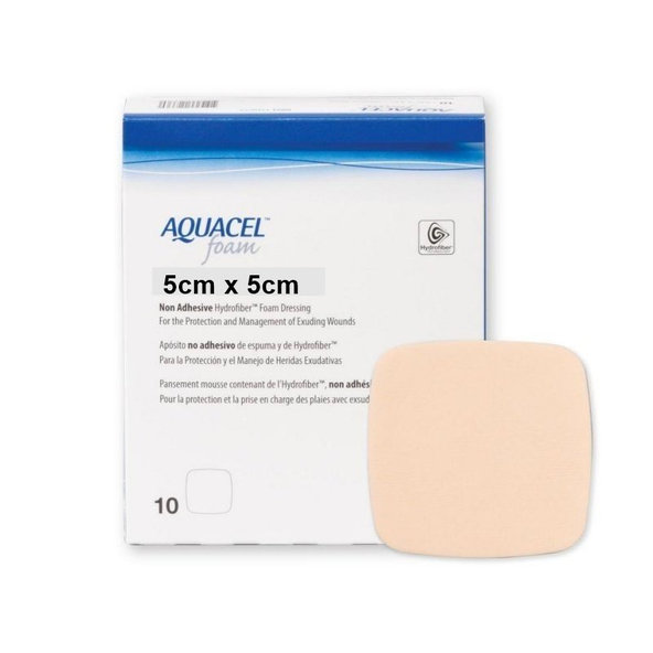 AQUACEL Foam Hydrofiber penové krytie na rany neadhezívne  (5x5cm) 10ks