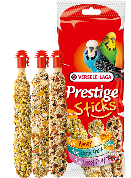 E-shop Maškrta Versele Laga Prestige Sticks Budgies - triple pack 3ks 90g