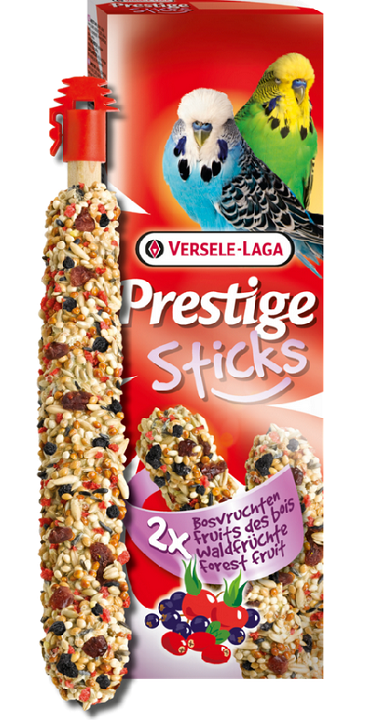 E-shop Maškrta Versele Laga Prestige Sticks Budgies tyčinky lesné ovocie 2ks 60g