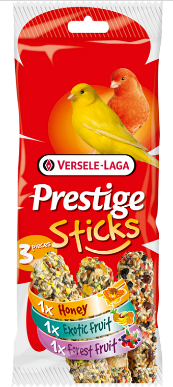 E-shop Maškrta Versele Laga Prestige Sticks pre kanáriky Triple Variety Pack 3ks 90g