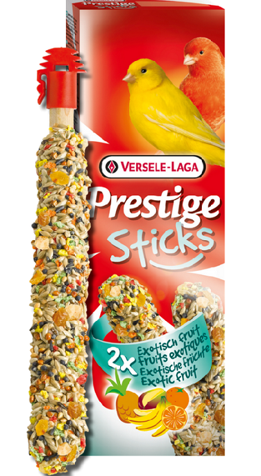 E-shop Maškrta Versele Laga Prestige Sticks pre kanáriky - tyčinky s exot. ovocím 2ks 60g
