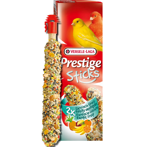 Maškrta Versele Laga Prestige Sticks pre kanáriky - tyčinky s exot. ovocím 2ks 60g