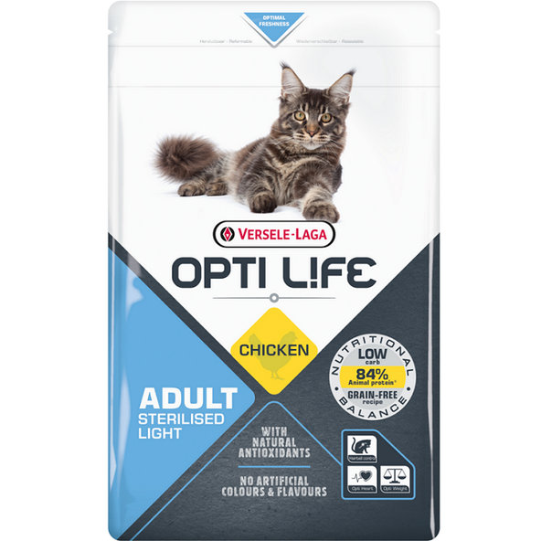 Versele Laga Opti Life Light granule pre sterilizované mačky 2,5kg