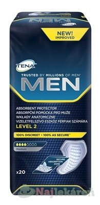 E-shop TENA Men Level 2, inkontinenčné vložky, 20ks