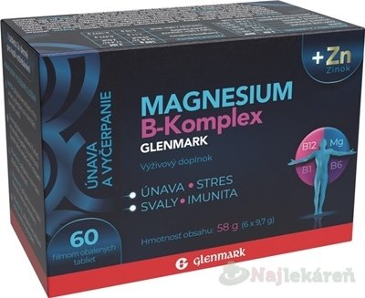 E-shop GLENMARK Magnesium B-Komplex + Zinok, 60 tbl