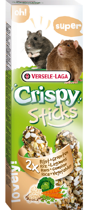 E-shop Maškrta Versele Laga Crispy Sticks škrečok/potkan - ryža a zelenina 2ks 110g