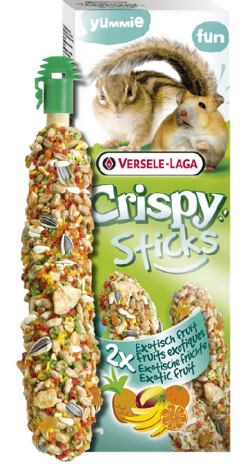 E-shop Maškrta Versele Laga Crispy Sticks škrečok/veverička - exotické ovocie 2ks 110g