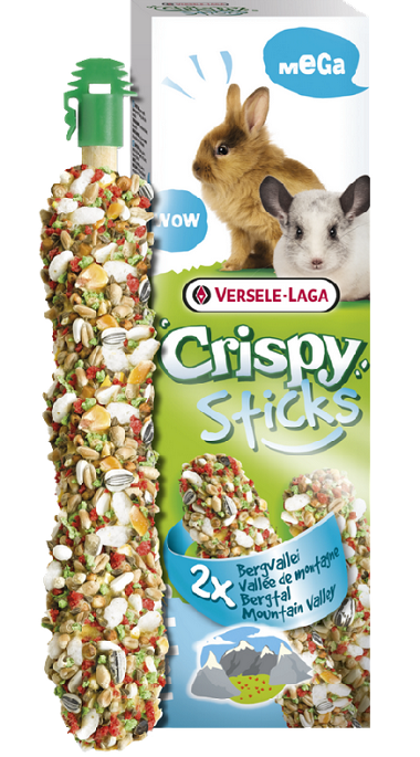 E-shop Maškrta Versele Laga Crispy Mega Sticks králik/činčila "Mountain Valley" 2ks 140g