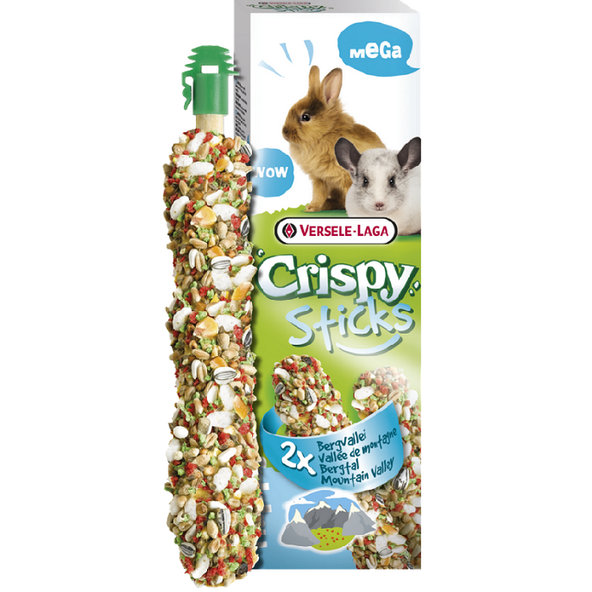 Maškrta Versele Laga Crispy Mega Sticks králik/činčila "Mountain Valley" 2ks 140g