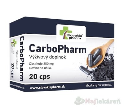 E-shop Slovakiapharm CarboPharm - aktívne uhlie, 20 cps