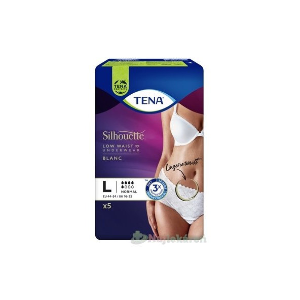 TENA Silhouette Normal Low Waist Blanc L, 5ks