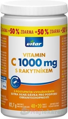 E-shop VITAMIN C 1000 mg S RAKYTNÍKOM, 40+20 tbl Zadarmo