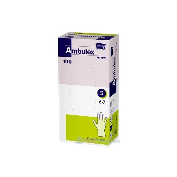 Ambulex rukavice VINYLOVÉ veľ. S, nesterilné, nepúdrované  100ks