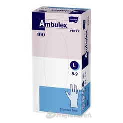 Ambulex rukavice VINYLOVÉ veľ. L, nesterilné, nepúdrované 100ks