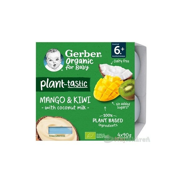 Gerber Organic Rastlinný dezert Mango a kiwi