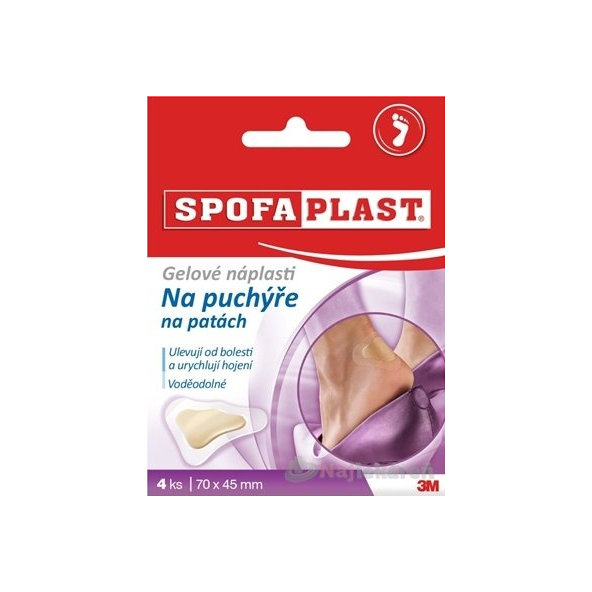 3M SPOFAPLAST č.912 Gélové náplasti na pľuzgiere na pätách, 70x45mm, 4ks