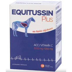 EQUITUSSIN PLUS Prípravok pre kone na lepšie dýchanie 14x10g