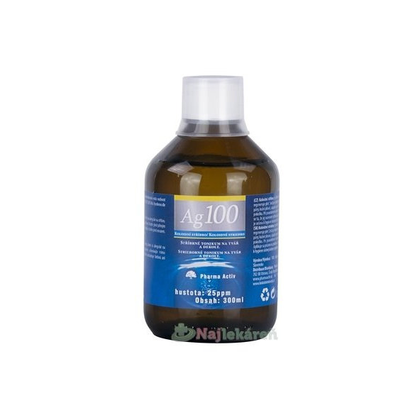 Pharma Activ Koloidné striebro Ag100, hustota 25ppm, 300 ml
