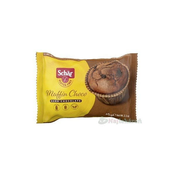 Schär MUFFIN CHOCO jemné pečivo bezgluténové, kakaové 65 g