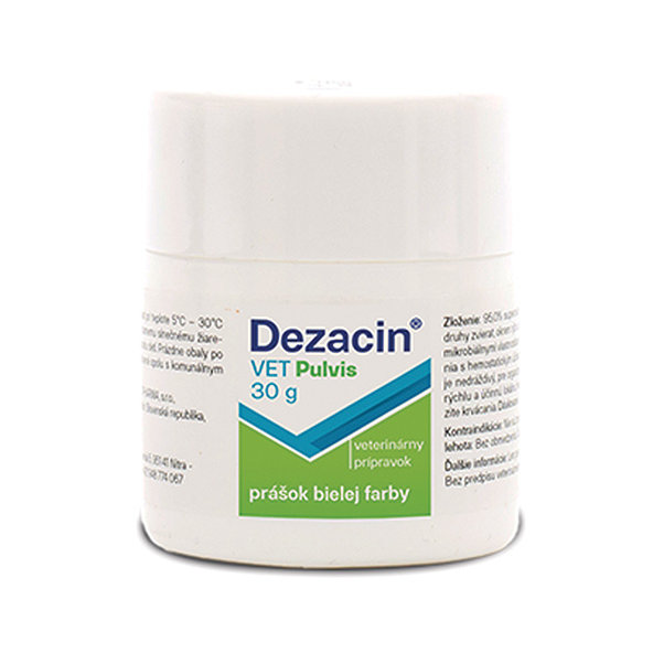 Dezacin Vet Pulvis antimikrobiálny prášok na všetky druhy rán 30g
