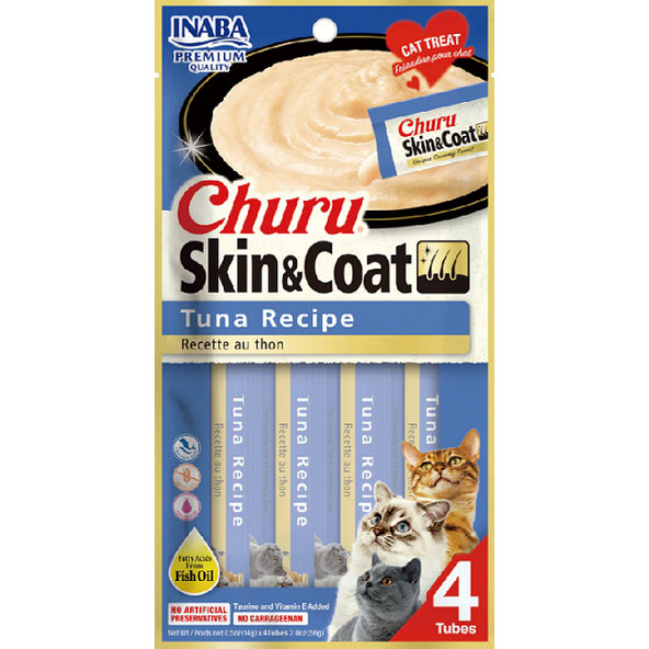 Inaba Churu Skin & Coat cat Tuniak maškrta pre mačky 12x4tuby 672g