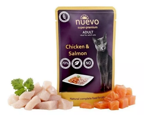 E-shop NUEVO cat Adult Chicken & Salmon kapsičky pre mačky 16x85g