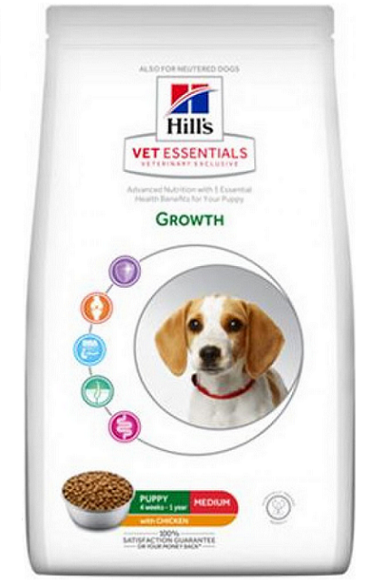 E-shop HILLS VE Canine Puppy Growth Medium Chicken AB+ granule pre šteniatka 8kg