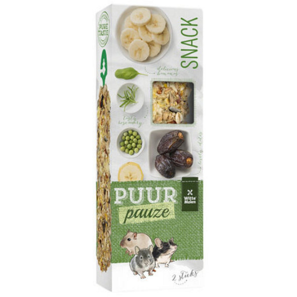 PUUR pauze Sticks banana & date - lahodné tyčinky pre králiky a hlodavce 110g