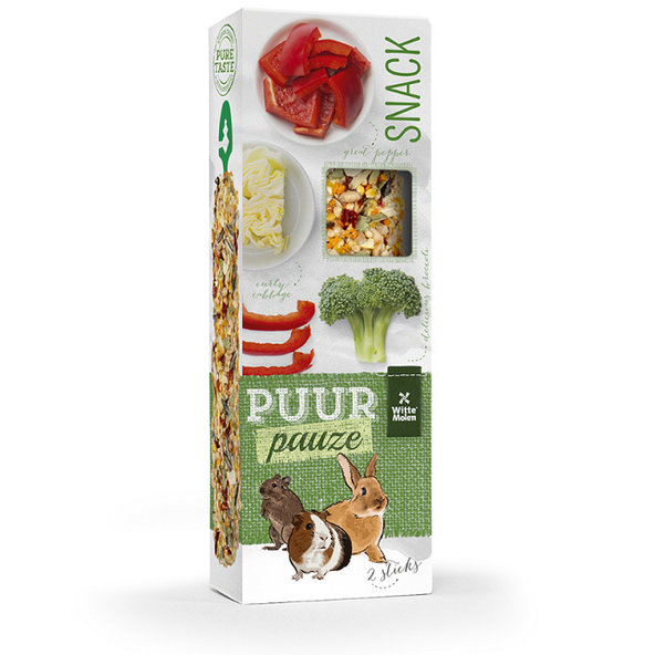PUUR pauze Sticks bell pepper & broccoli  - lahodné tyčinky pre králiky a hlodavce 110g