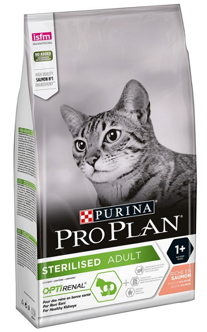 E-shop Proplan MO Cat Sterilised losos - granule pre kastrované mačky 10kg
